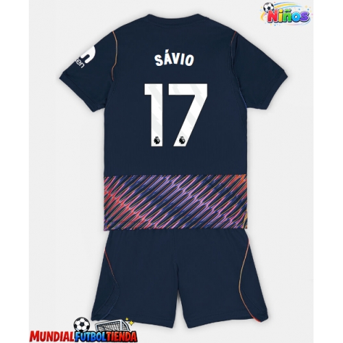 Camiseta Tottenham Hotspur Savio #17 Segunda Equipación Replica 2026-27 para niños mangas cortas (+ Pantalones cortos)